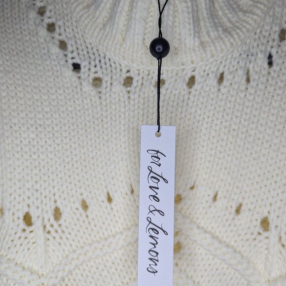 For Love & Lemons Jules Sweater Dress in Ivory - Picture 5 of 5